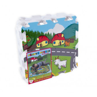 Pěnové puzzle Město Moje první zvířátka 30x30x1,2cm 9ks MPZ