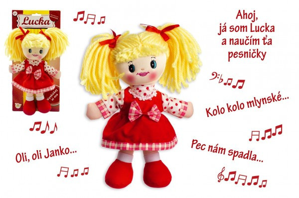 Lalka Lucka szmaciak plusz 30 cm słowacki śpiew na kartce 0+