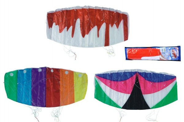 Drak létající padák nylon 120x55cm asst 3 barvy v sáčku
