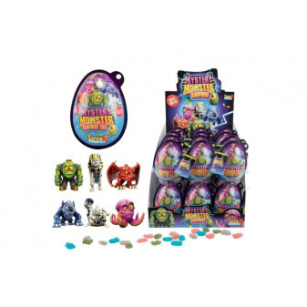 Vejce monster s překvapením plast 10x13cm 24ks v boxu