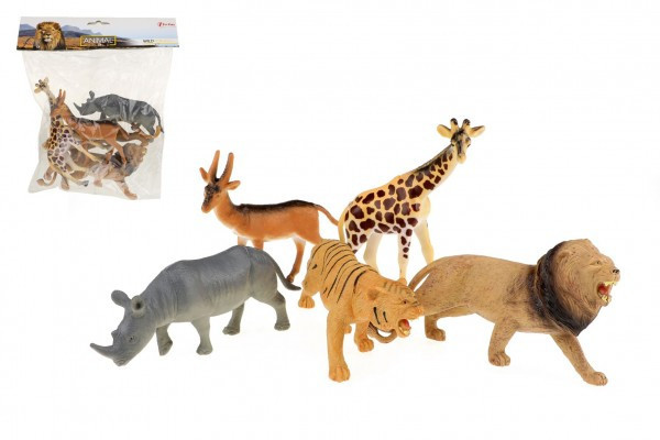 Zwierzęta z safari plastikowe 11-15cm 5 szt w woreczku