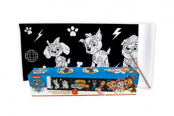 Škrabací plagát 30x200cm Paw Patrol/Tlapková patrola v krabičke 34x7x7cm
