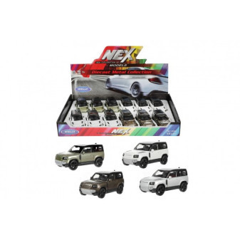 Auto Welly Land Rover 2020 Defender kov/plast 12cm 4 farby na spätné natiahnutie 12ks v boxe