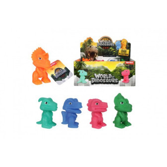 Dinosaurus gumový 8cm 5 druhů 12ks v boxu