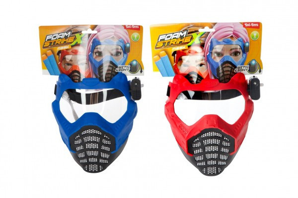 Maska so svetlom plast 16x19cm na batérie 2 farby na karte karneval