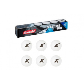 Míčky na stolní tenis/ping pong 6ks bílé plast 4cm v krabičce