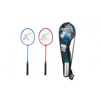 Zestaw rakiet do badmintona 2 szt. + piłka 2 szt. 65 cm metal/plastik 2 kolory w etui