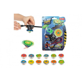 Gyroskop mechanický kov/plast 5cm na baterie se světlem mix barev na kartě