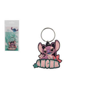 Přívěsek na klíče/Klíčenka Lilo & Stitch gumový 5cm s nápisem Angel v sáčku