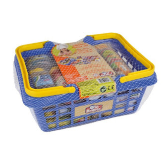 Nákupní košík s potravinami 23ks plast 28x13x21cm v síťce