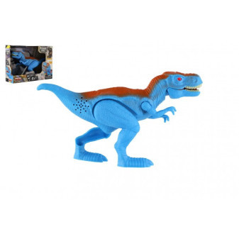 Dinosaurus T-Rex plast 18cm na baterie se zvukem se světlem v krabici 21x15x6,5cm