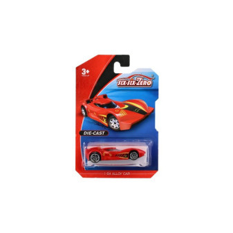 Auto sportovní kov/plast 8cm na volný chod mix druhů na kartě 11x16,5cm