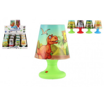 Mini lampička s dinosaurem na stůl plast 8x11cm na baterie 4 druhy