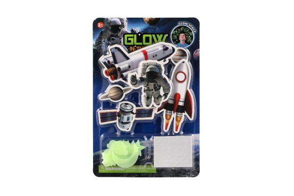 Vesmír na zeď/stop svítící ve tmě papír/plast 2 druhy na kartě