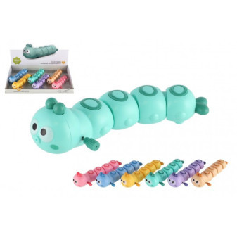 Červík/housenka vrtící plast 15cm na klíček 6 barev