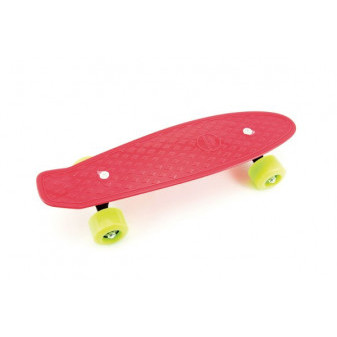 Deskorolka - pennyboard 43cm, nośność 60kg oś plastikowa, czerwone, zielone kółka