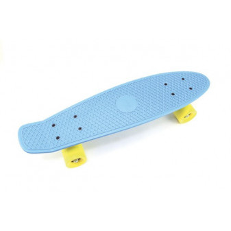 Deskorolka - pennyboard 60 cm nośność 90 kg, metalowe osie, kolor niebieski, żółte kółka