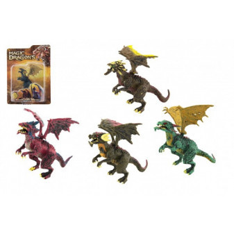 Drak/Dráček plast 12cm 6 druhů na kartě 17x23x5cm