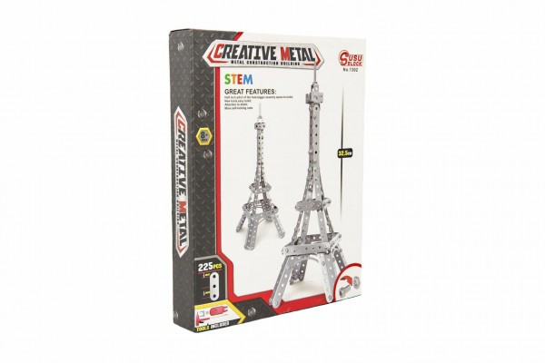 Stavebnica kovová Eiffelova veža 225 dielikov v krabici 24x31x5cm