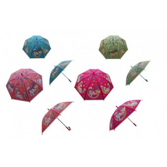 Parasol jednorożec 66cm strzelanie mix kolorów w torbie