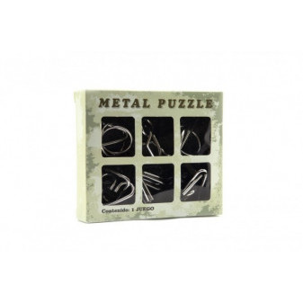 Puzzle metalowe 6 szt w pudełku 14x12cm