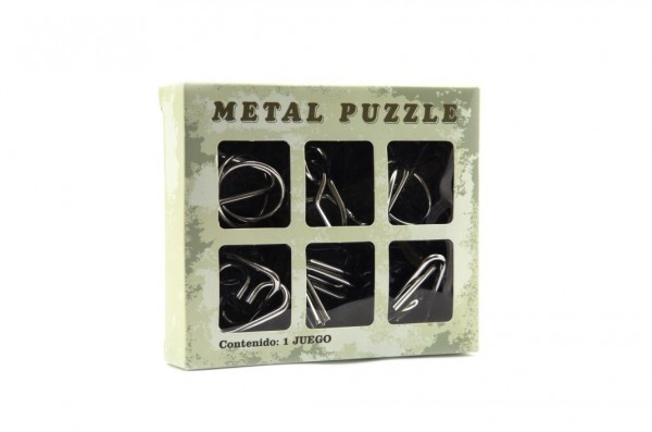 Puzzle metalowe 6 szt w pudełku 14x12cm