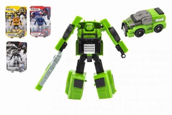 Transformer auto/robot plast 13cm 4 druhy na karte