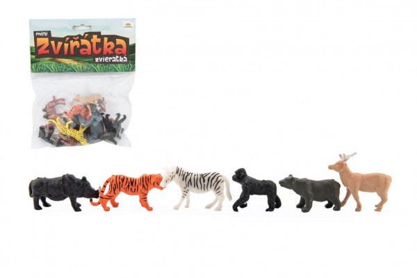 Zvieratká mini safari ZOO plast 5-6cm 12ks v sáčku