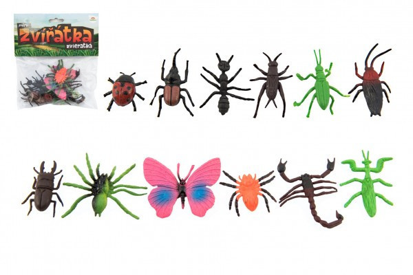 Hmyz / zvieratko mini plast 4-8cm 12 ks v sáčku