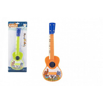 Ukulele/gitara plast 40cm s trsátkom Zvieratká a ich kapela 2 farby na karte