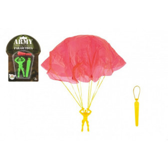 Figurka spadochroniarza ze spadochronem latającym 9cm 2 kolory na karcie