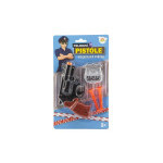 Pistole policejní 15cm plast s odznakem + přísavky