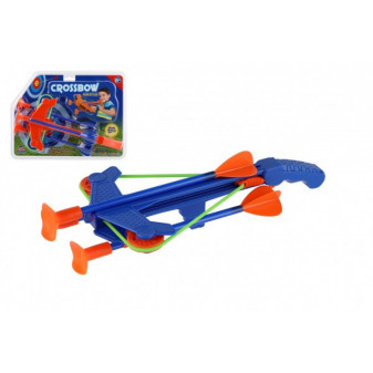 Kuše mini 24cm se šípy na přísavky 3ks plast 2 barvy v blistru 30x23x6cm