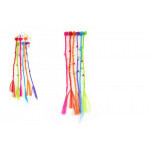 Klipsy/Spinki do włosów 6 szt. plastikowe z kolorowymi warkoczami 30 cm 2 rodzaje w woreczku