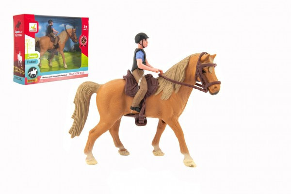 Kôň + džokej plast 15cm v krabici 20x16x5, 5cm
