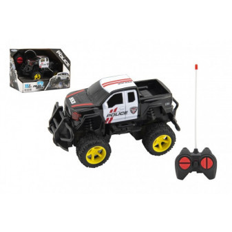 Auto RC policie terénní pick up plast 16cm na baterie v krabici 19x14x13cm