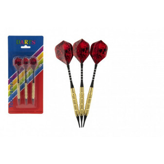 Házecí šipky 3ks kov/plast 15cm s lebkou plastový hrot na kartě 11x25cm