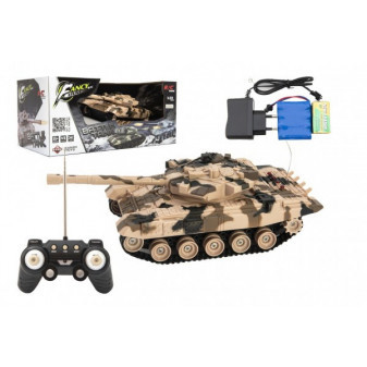 Tank RC plast 27cm 40MHz na batérie + dobíjací pack so zvukom v krabici 37x17x19cm