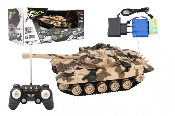 Tank RC plast 27cm 40MHz na batérie + dobíjací pack so zvukom v krabici 37x17x19cm