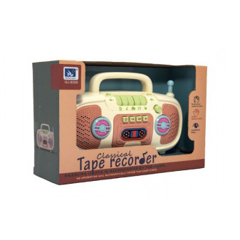 Rádio dětské plast na baterie se zvukem se světlem v krabici 27x18x10cm