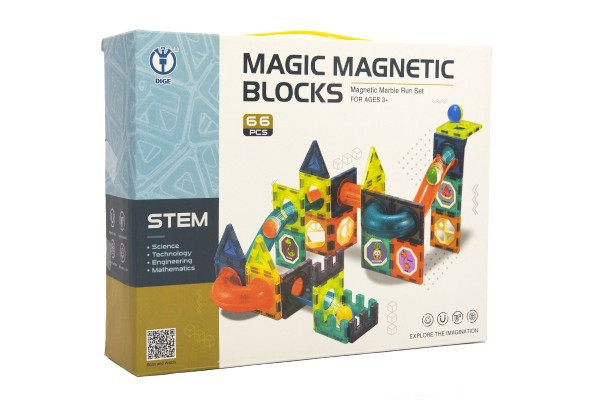 Zestaw magnetyczny plastikowy 66 szt w pudełku 31x25x8cm