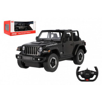 Samochód zdalnie sterowany Jeep Wrangler Rubicon RASTAR z czarnego plastiku, pilot 29 cm 2,4 GHz. kontrola na nietoperzu. w krabie. 44x19