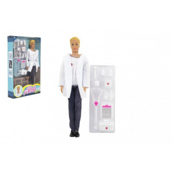 Plastikowa figurka lekarza 30cm z akcesoriami w pudełku 20x33x5cm