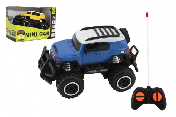 Auto RC mini SUV plast 14cm 27MHz na diaľk. ovl. na bat. sa svetl. 2 farby v krab. 16x12x10