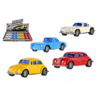 Auto mini kov/plast 7,5cm na zpětné natažení 4 barvy