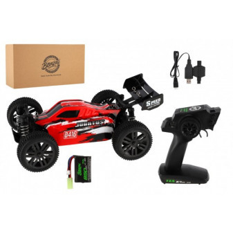 Samochód RC Buggy Bonzai Jubatus terenowy 30cm plastikowy czerwony akumulator 2,4 GHz + 2xdoba. pakuj w kraba. 40x14