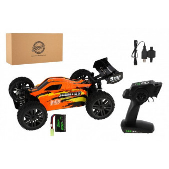 Samochód RC Buggy Bonzai Jubatus terenowy 30cm plastikowy pomarańczowy akumulator 2,4 GHz + 2xdoba. pakuj w kraba. 40x1