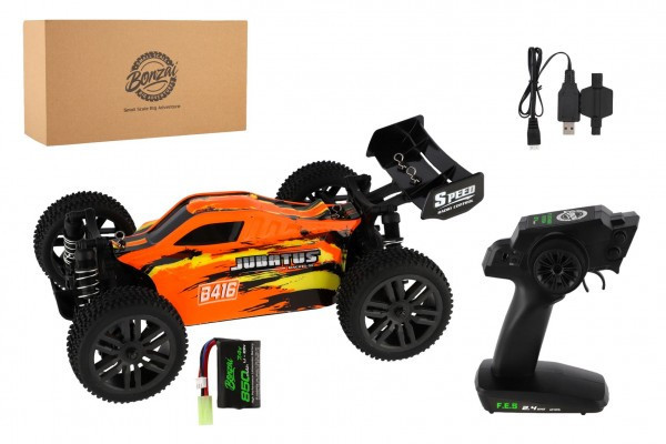 Auto RC Buggy Bonzai Jubatus terénne 30cm plast oranžové 2,4 GHz na bat. +2xdob. pack v krab. 40x1