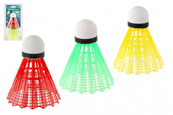 Piłki/kosze do badmintona kolorowe plastikowe 3 szt na karcie 11x21cm