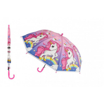 Parasol jednorożec plastikowy/metalowy wysuwany 64cm w torbie